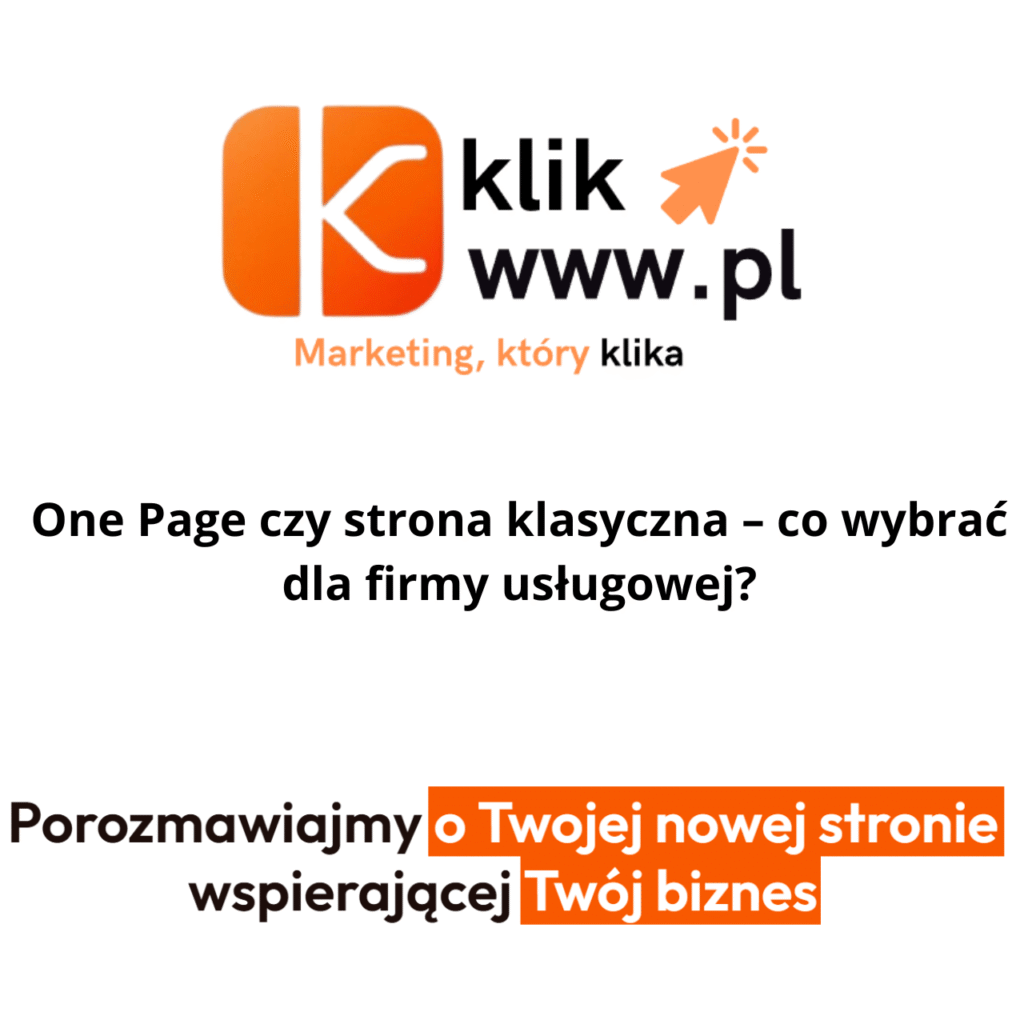 One Page czy strona klasyczna – co wybrać dla firmy usługowej?